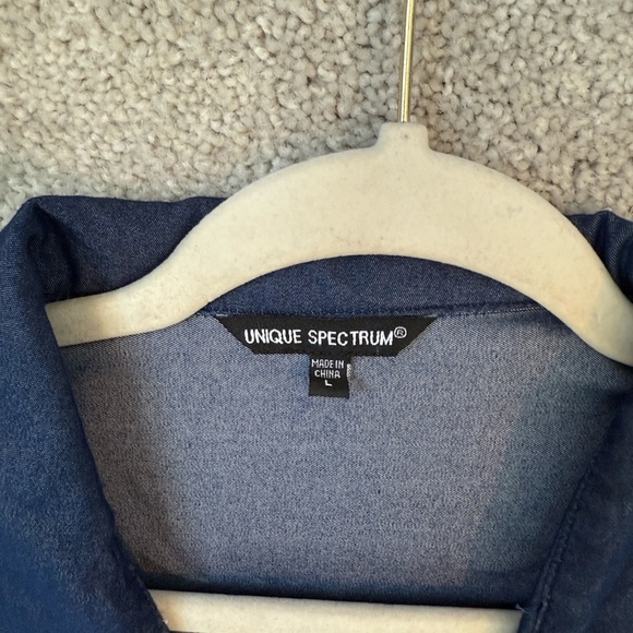 Unique Spectrum Dark Blue Button-Down Shirt Size L - Picture 2 of 7
